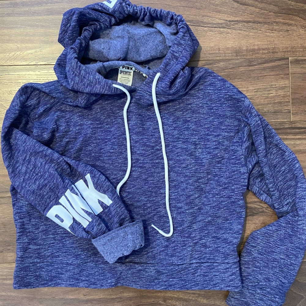 PINK Purple Crop Hoodie